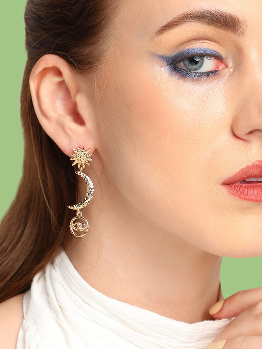 Pack Of Gold-Plated Drop Earrings