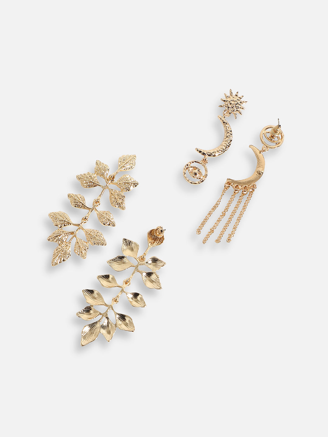 Pack Of Gold-Plated Drop Earrings