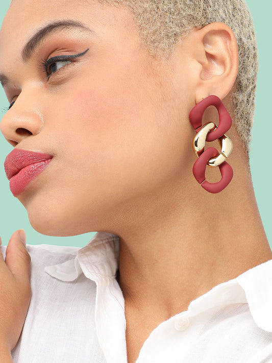 Pack Of Gold-Plated Drop Earrings