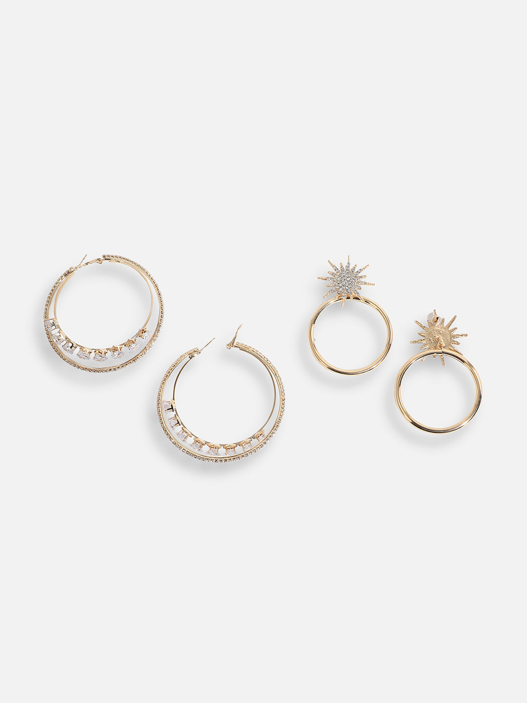 Pack Of Gold-Plated Hoop Earrings