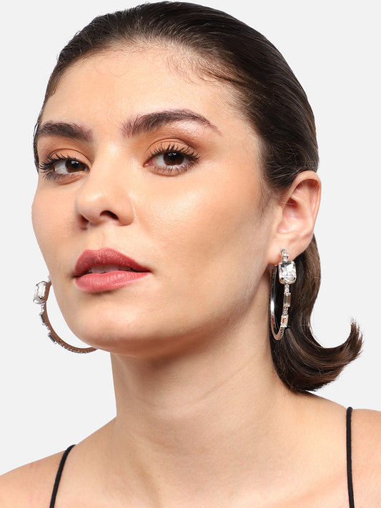 Pack Of Gold-Plated & Silver-Plated Drop & Hoop Earrings