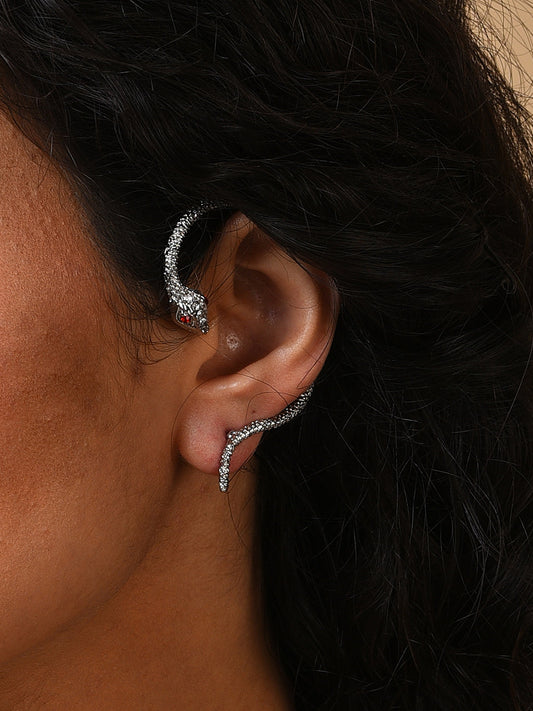 Pack Of Silver-Plated Drop & Ear Cuff