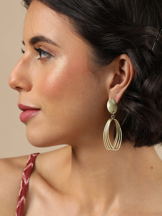 Pack Of Gold-Plated Drop & Stud Earrings