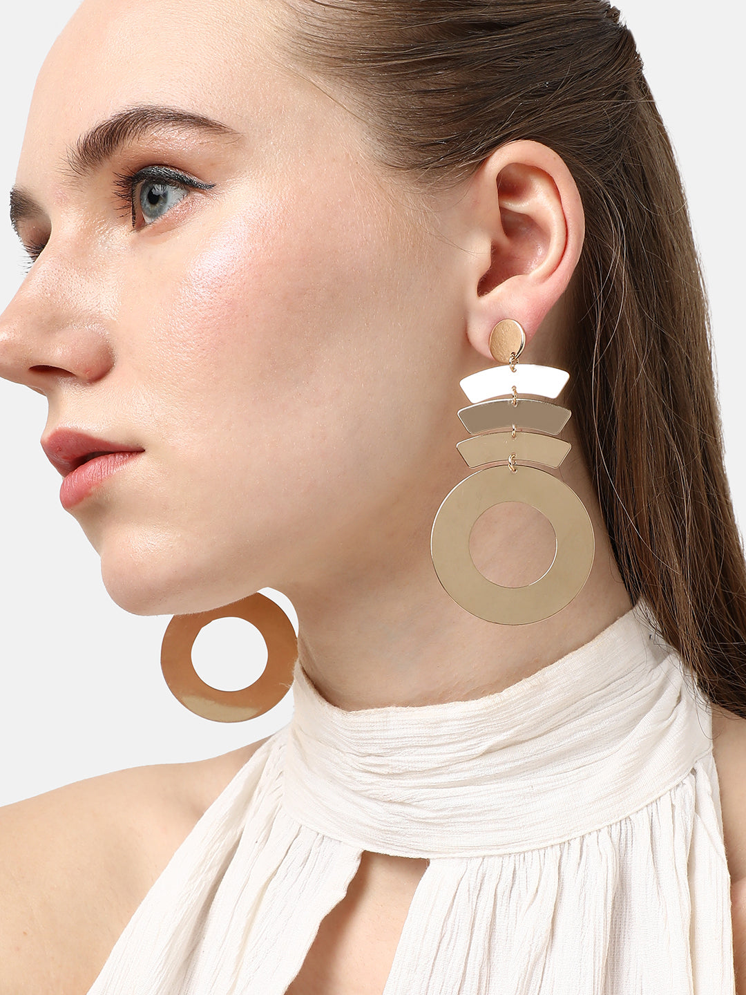 GOLD PLATED PARTY DESIGNER DROP EARRING FOR WOMEN