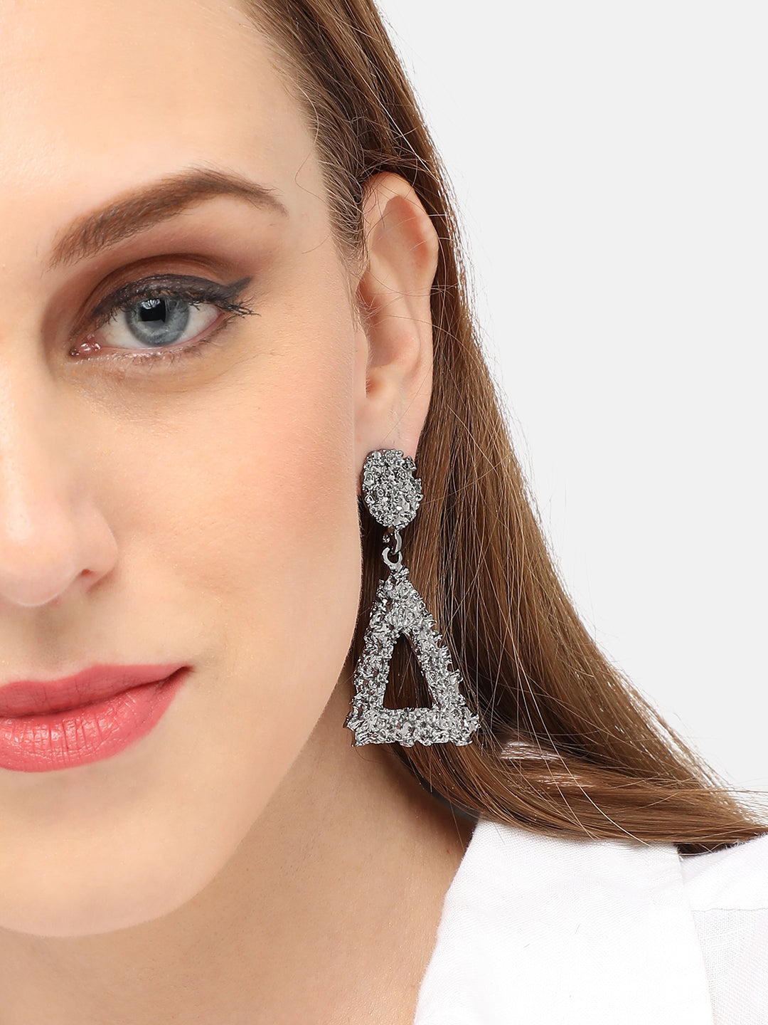 SILVER PLATED PARTY DESIGNER DROP EARRING FOR WOMEN