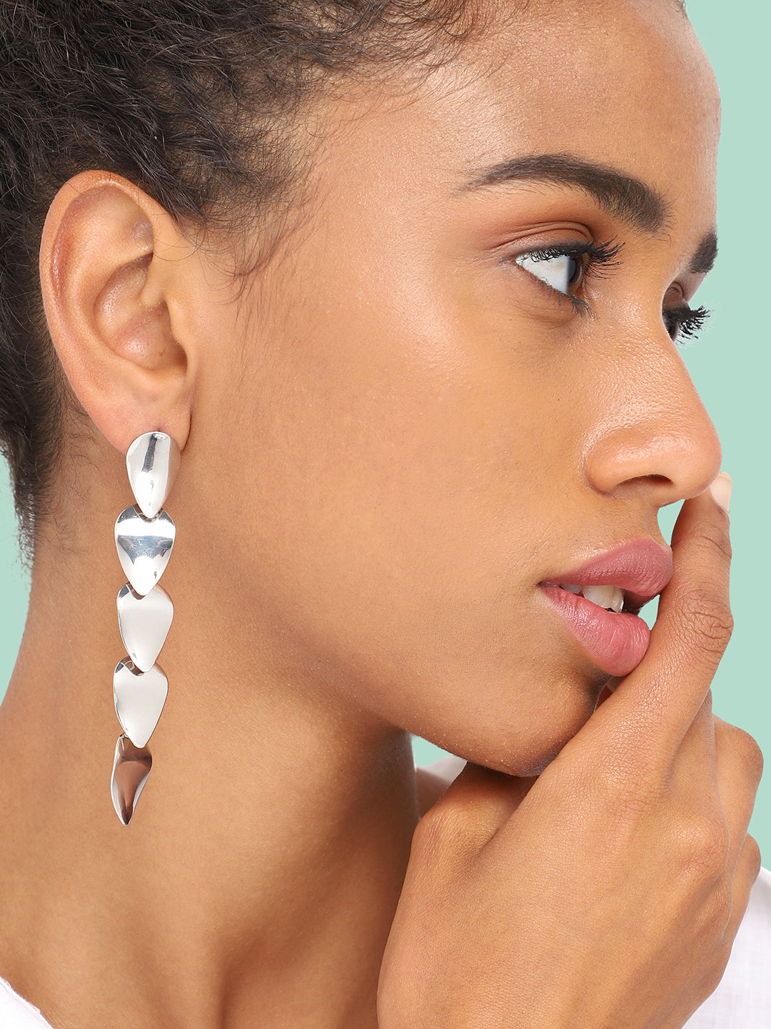 SILVER PLATED PARTY DESIGNER DROP EARRING FOR WOMEN