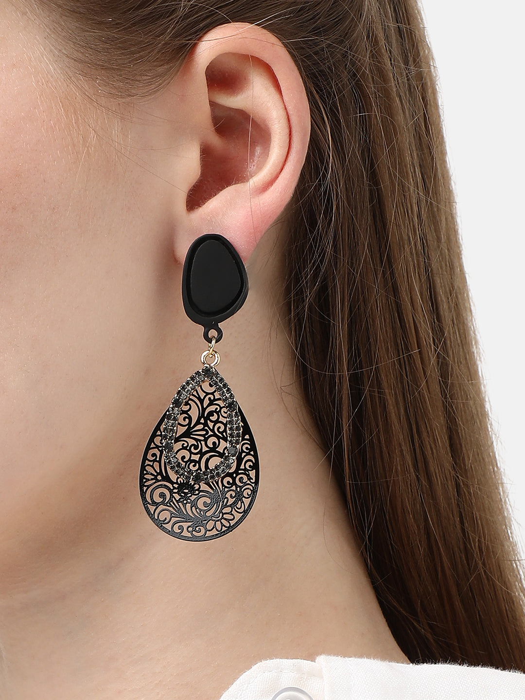 GOLD PLATED PARTY DESIGNER DROP EARRING FOR WOMEN