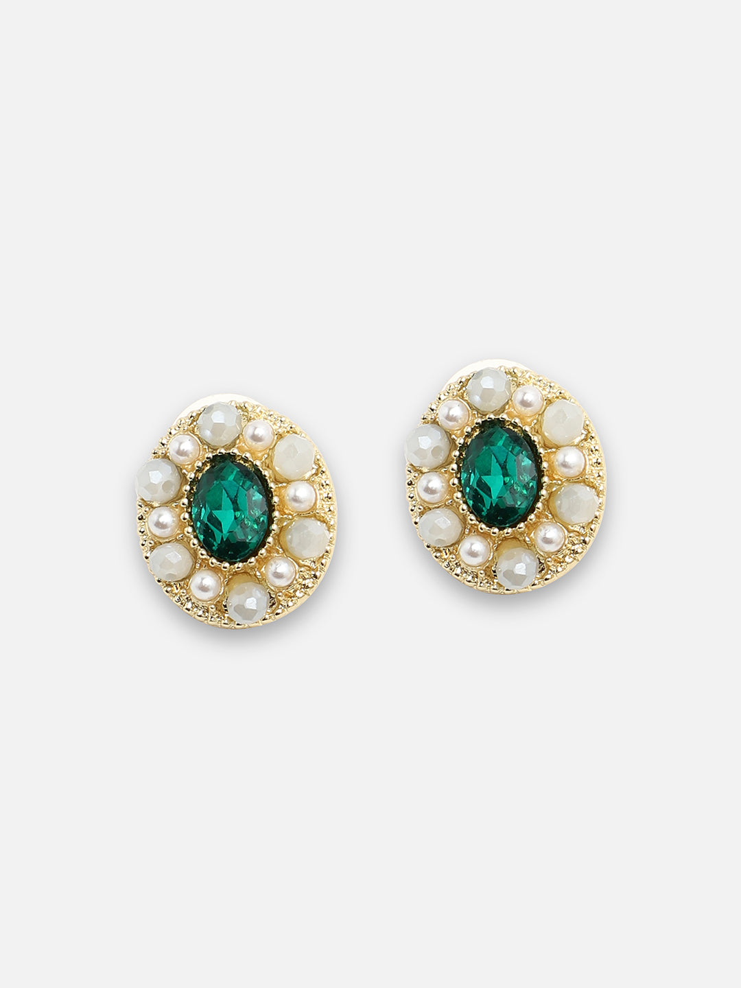 GOLD PLATED PARTY DESIGNER STONE STUD FOR WOMEN