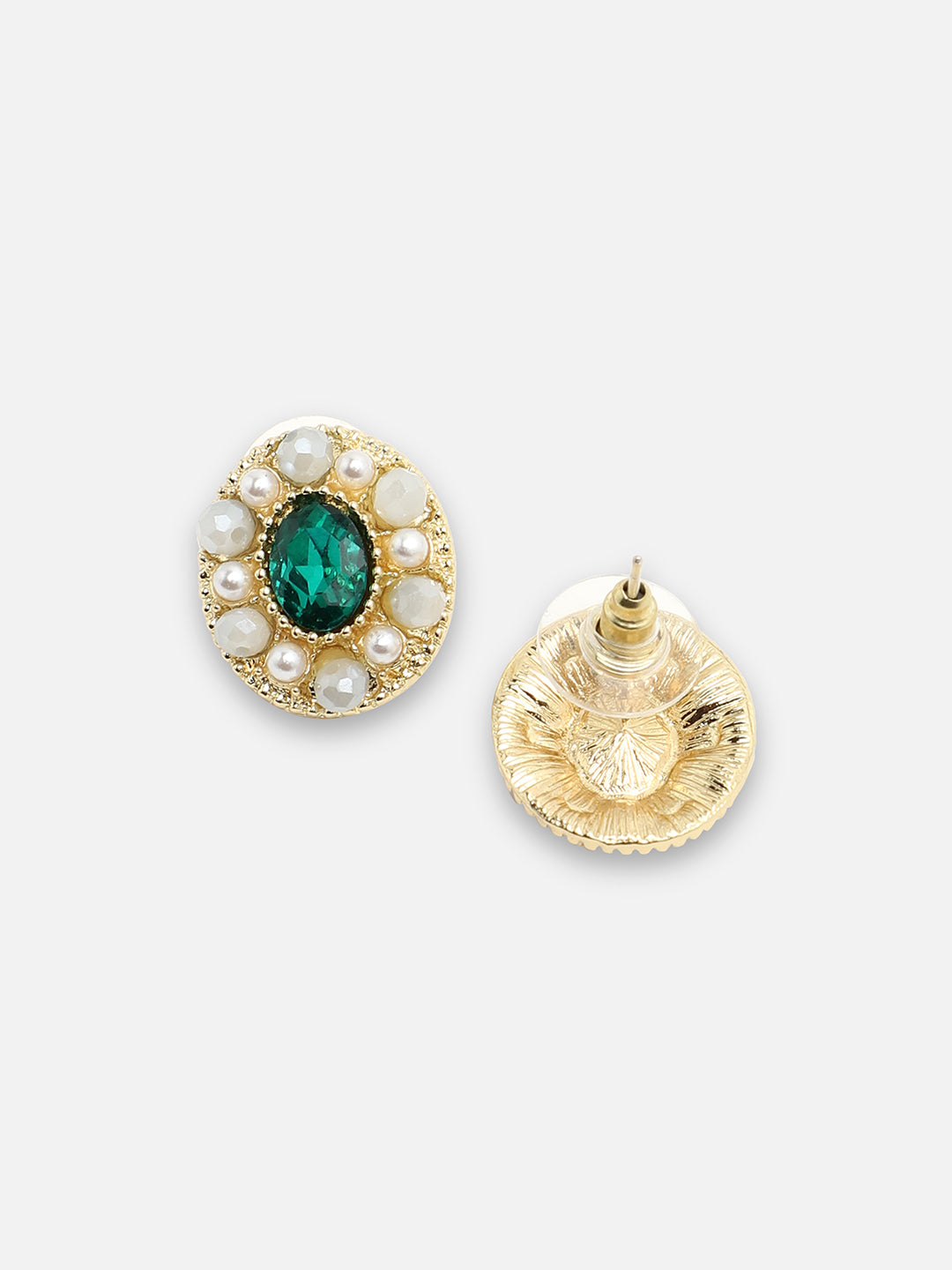 GOLD PLATED PARTY DESIGNER STONE STUD FOR WOMEN
