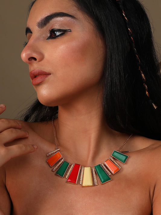 Silver Plated Designer Stone Casual Necklace