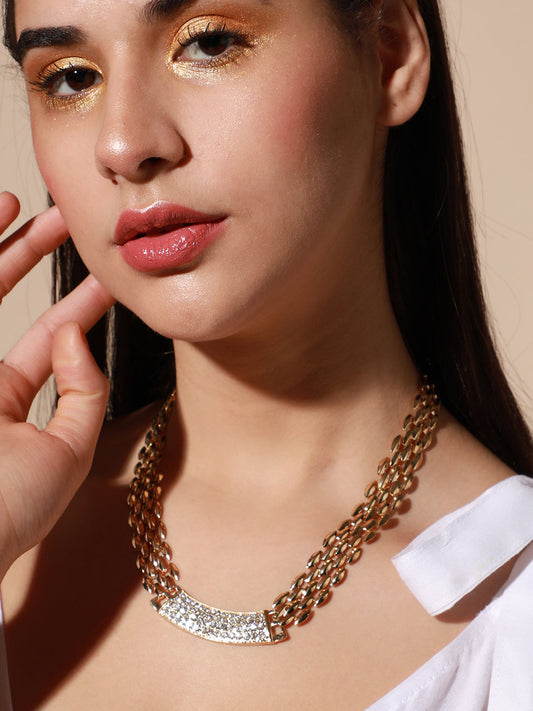 Silver Plated Designer Stone Party Necklace