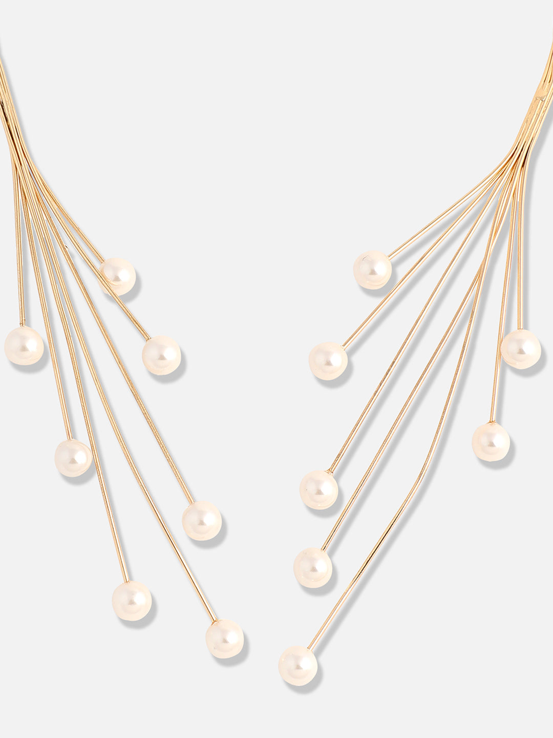 Gold Plated Pearls Party Necklace