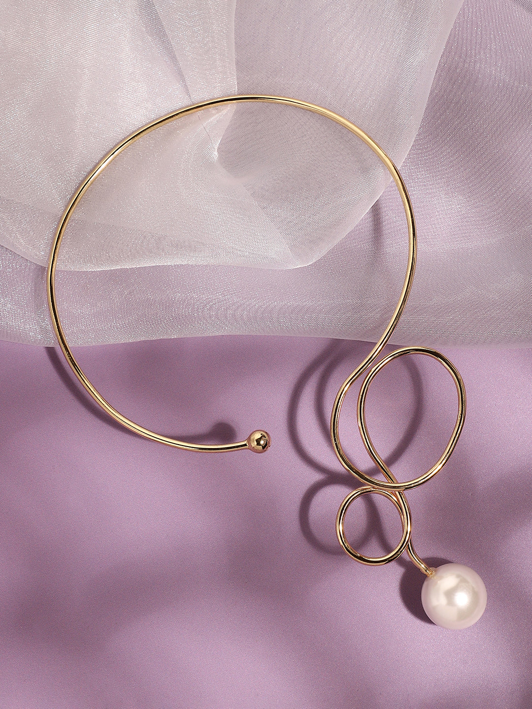 Gold Plated Pearls Party Necklace
