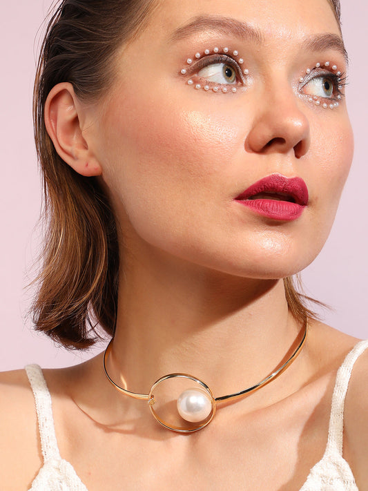 Gold Plated Pearls Casual Necklace