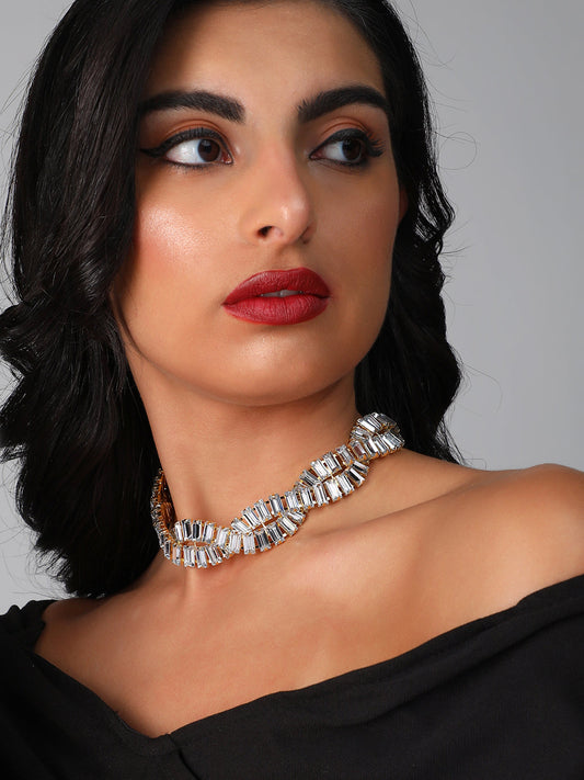 Silver Plated Designer Party Necklace