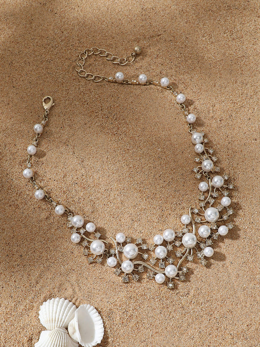 Clustered Pearl Necklace