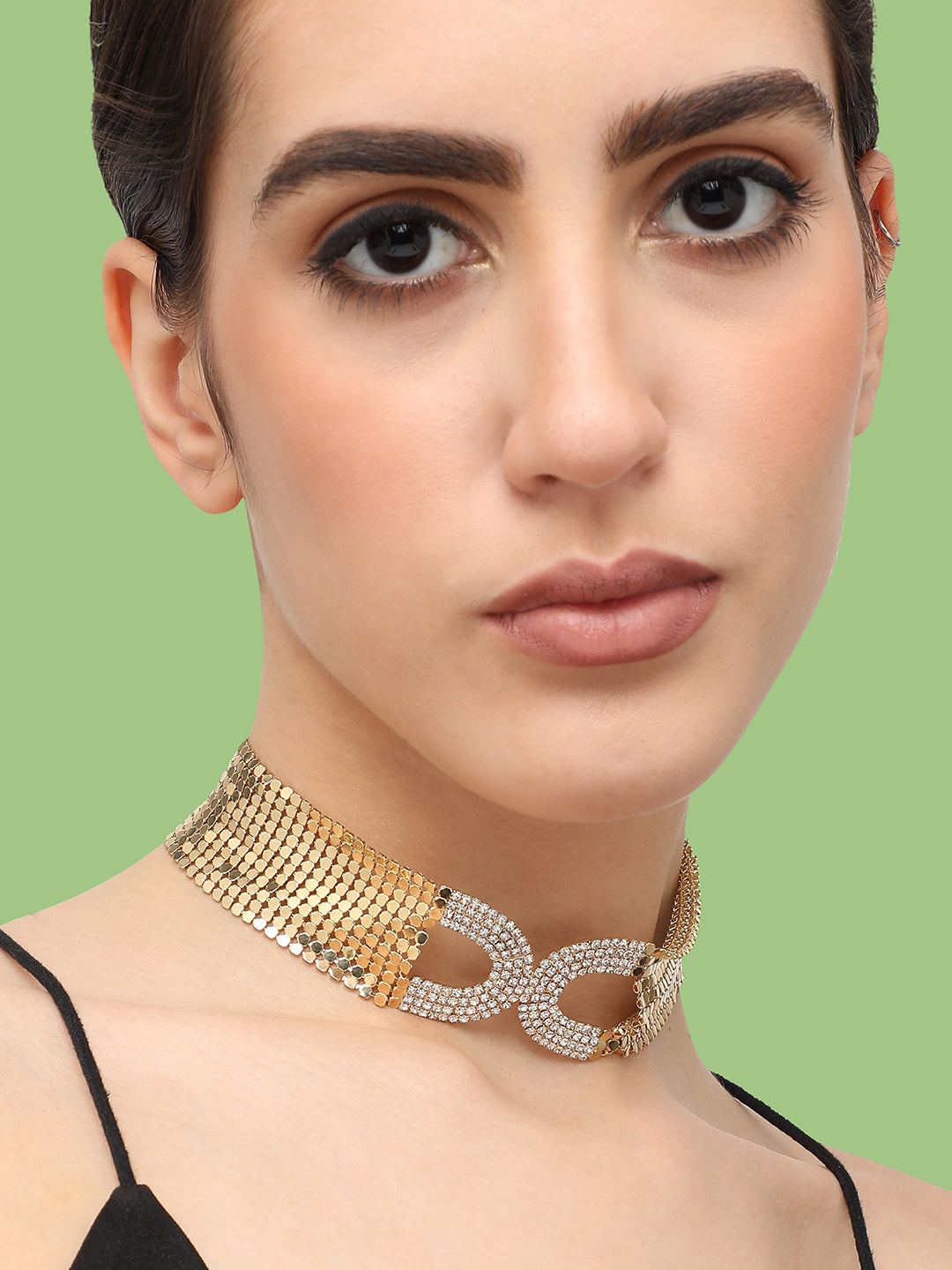 Gold Plated Party Designer Stone Choker Necklace For Women