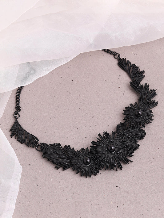 GOLD PLATED PARTY DESIGNER STONE STATEMENT NECKLACE FOR WOMEN