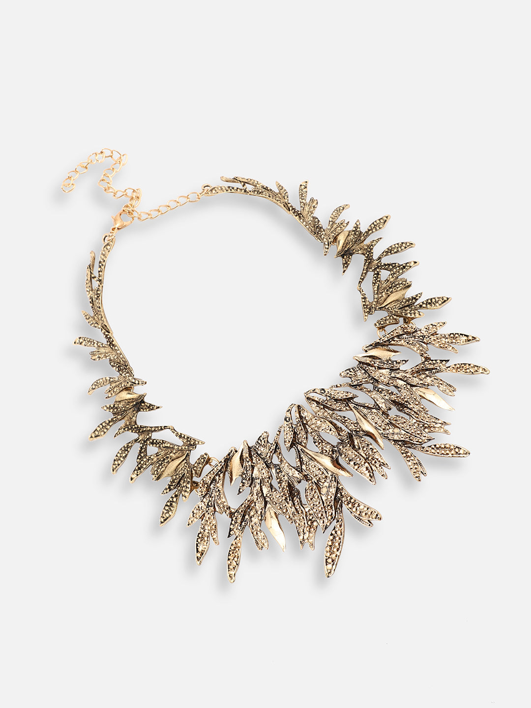 GOLD PLATED PARTY DESIGNER STONE STATEMENT NECKLACE FOR WOMEN