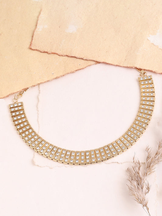 SILVER PLATED PARTY DESIGNER STONE CHOKER NECKLACE FOR WOMEN