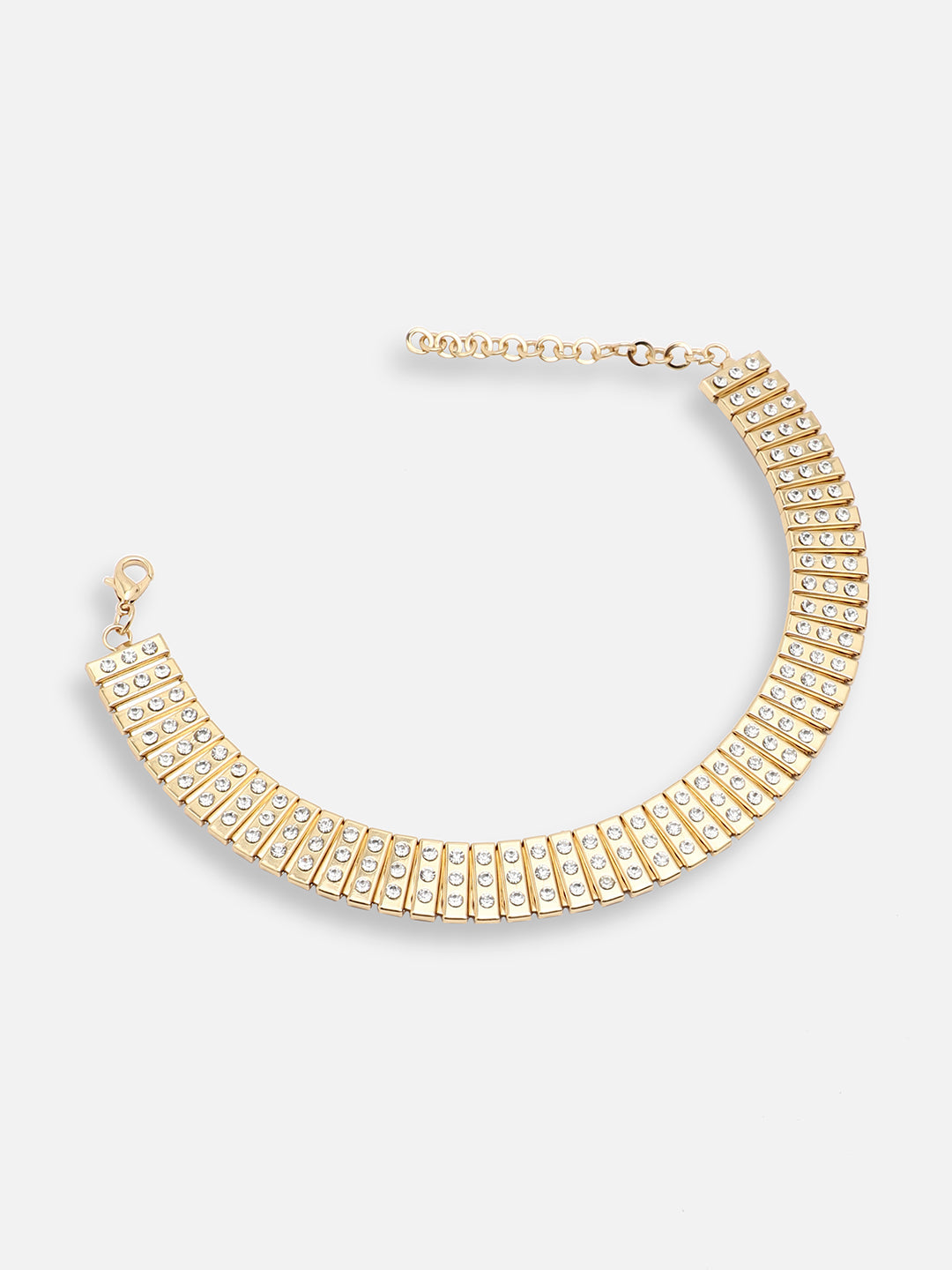 SILVER PLATED PARTY DESIGNER STONE CHOKER NECKLACE FOR WOMEN