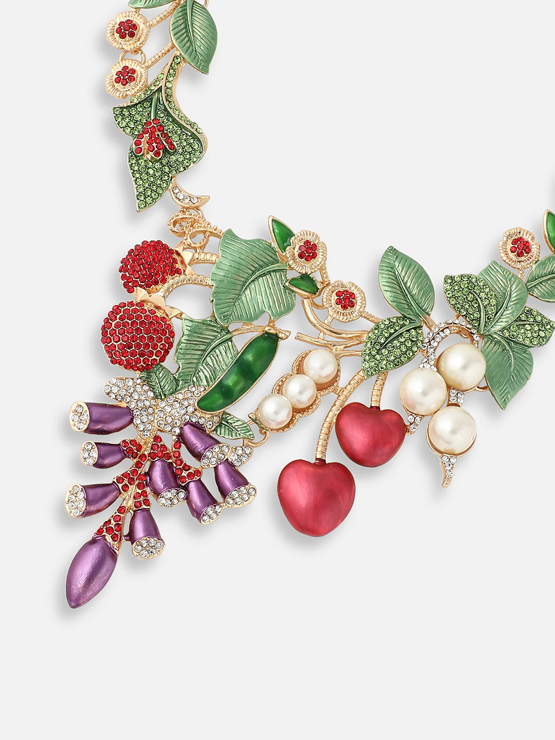 GOLD PLATED DESIGNER STONE PARTY NECKLACE FOR WOMEN