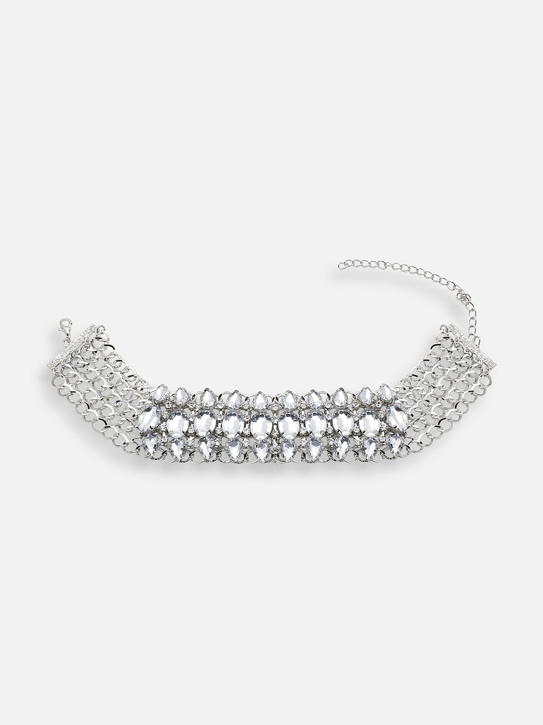 GOLD PLATED PARTY DESIGNER STONE CHOKER NECKLACE FOR WOMEN