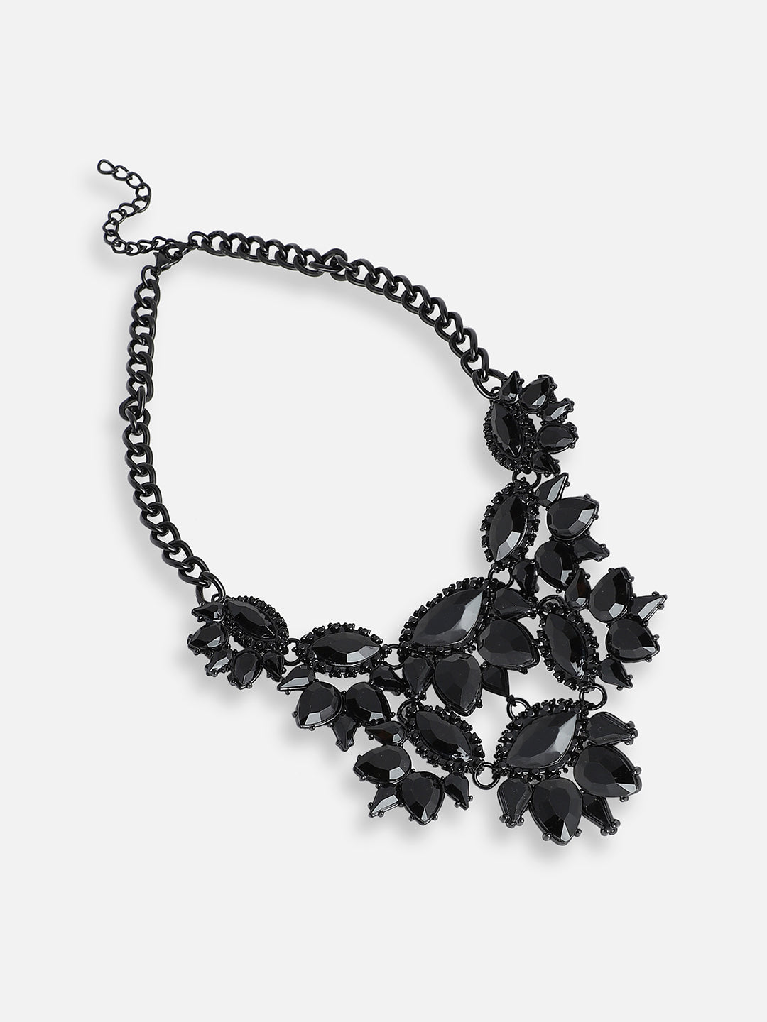 GOLD PLATED PARTY DESIGNER STONE STATEMENT NECKLACE FOR WOMEN