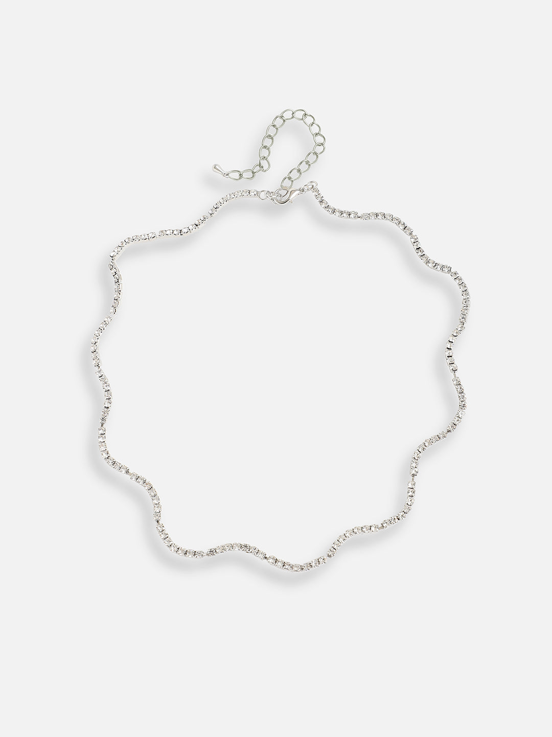 Silver Plated Designer Stone Party Necklace and Earring Set For Women