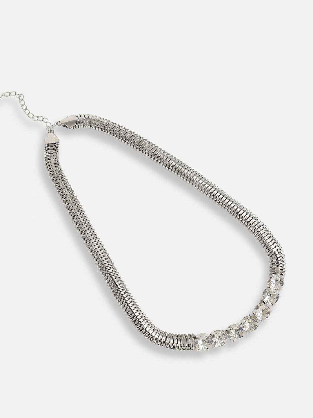 Silver Plated Designer Stone Party Necklace For Women