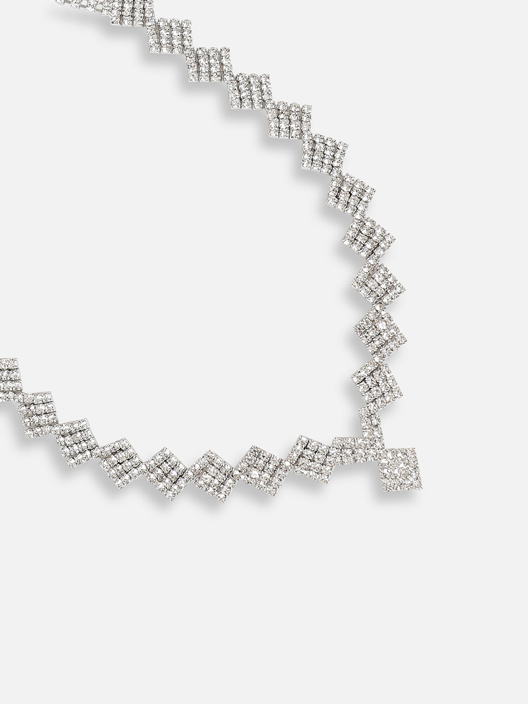 Silver Plated Designer Stone Party Necklace For Women