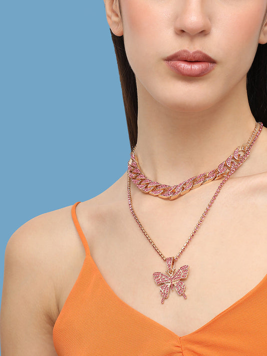 Gold Plated Designer Stone Casual Necklace For Women