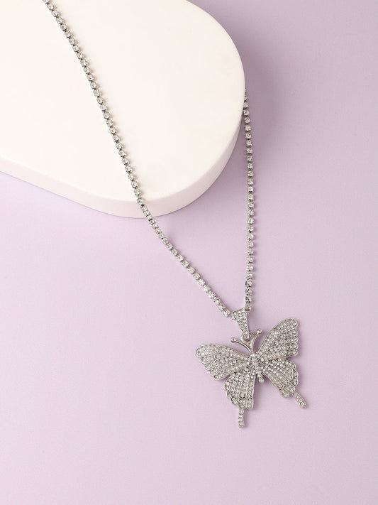 Silver Plated Designer Stone Casual Necklace For Women