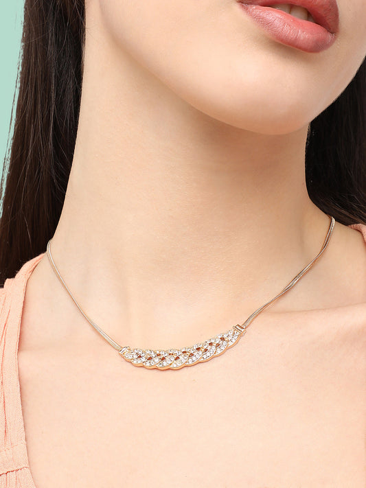 Gold Plated Designer Stone Party Necklace For Women