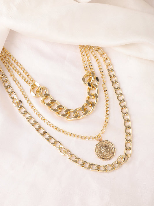 Gold Plated Designer Stone Casual Necklace For Women