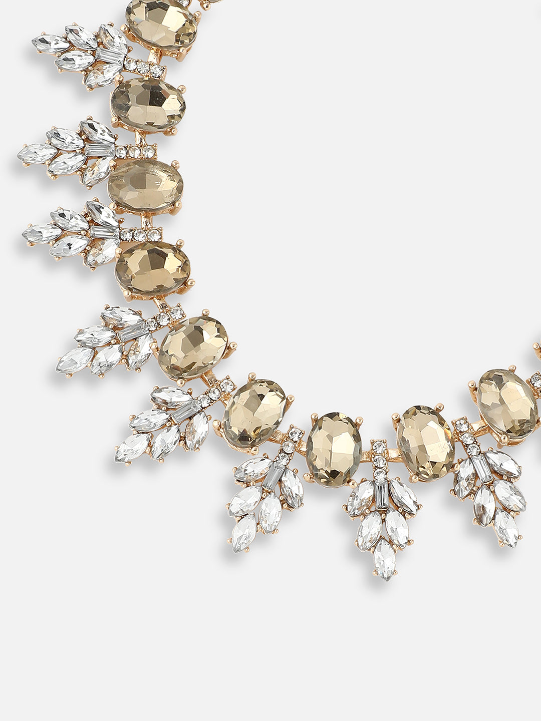 GOLD PLATED PARTY DESIGNER STONE STATEMENT NECKLACE FOR WOMEN
