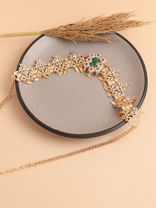 Gold Plated Designer Stone Party Necklace For Women