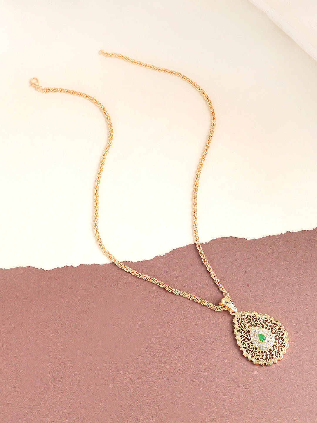 Gold Plated Designer Stone Party Necklace For Women