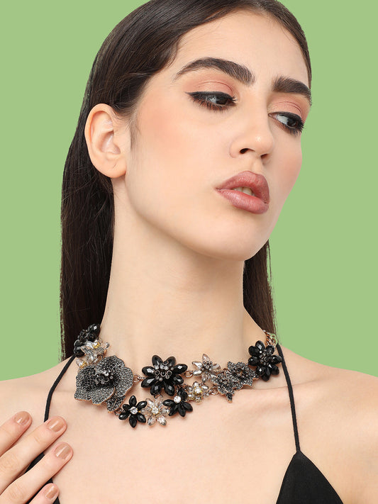 Gold Plated Designer Stone Party Necklace For Women