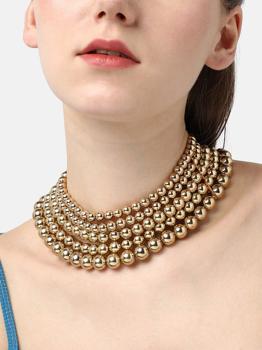 GOLD PLATED DESIGNER PARTY NECKLACE FOR WOMEN