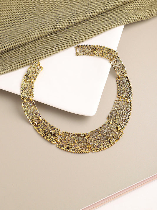 Gold Plated Designer Stone Party Necklace For Women