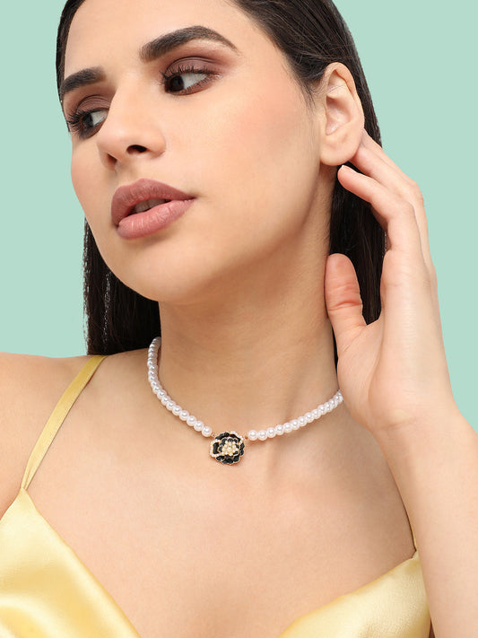 Gold Plated Pearls Casual Necklace For Women