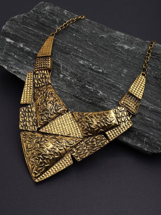 GOLD PLATED PARTY DESIGNER STONE NECKLACE FOR WOMEN