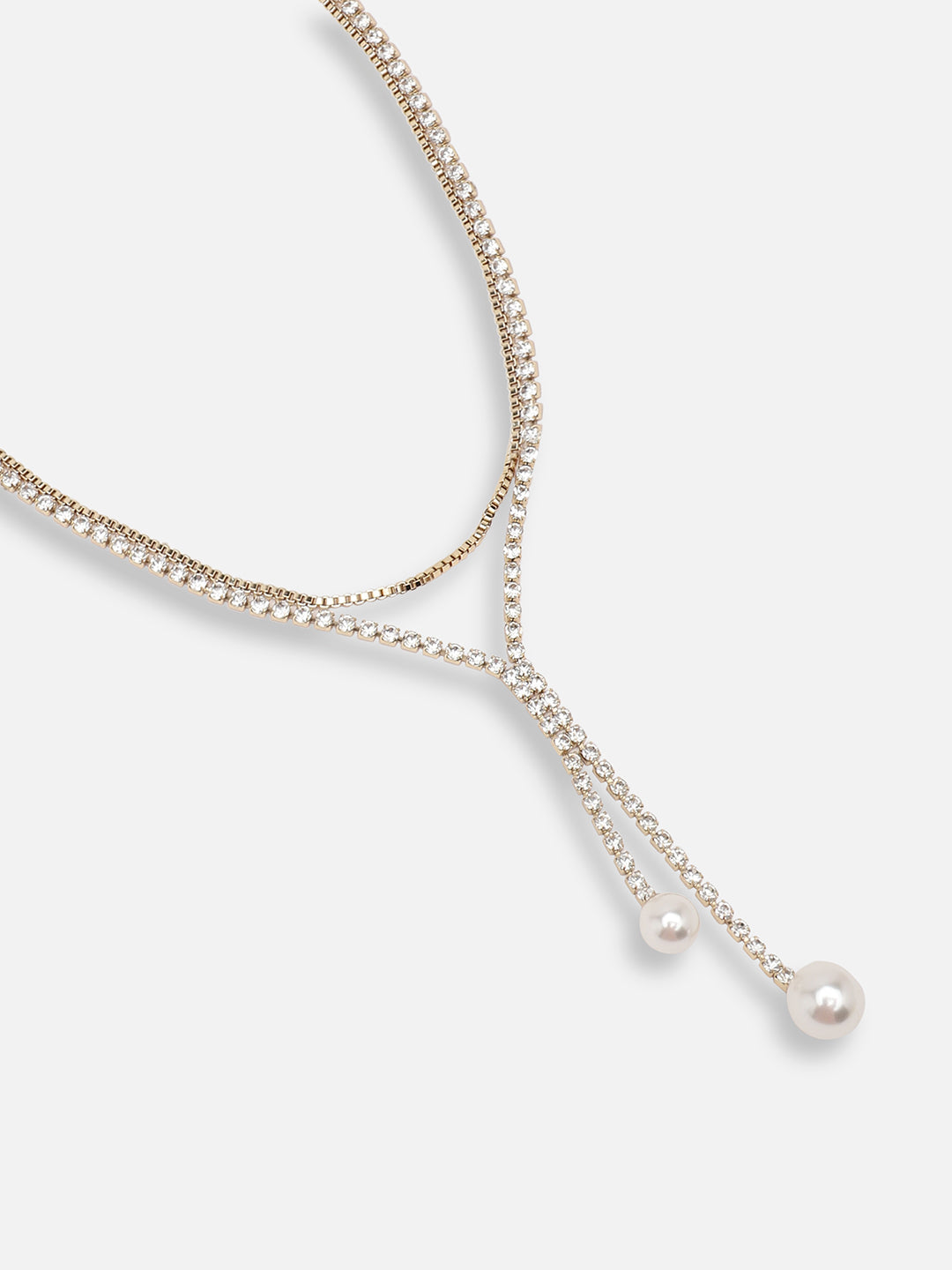 SILVER PLATED PARTY DESIGNER STONE LAYERED NECKLACE FOR WOMEN