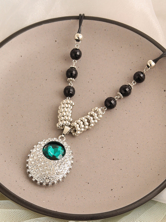 GOLD PLATED PARTY DESIGNER STONE PENDANT NECKLACE FOR WOMEN