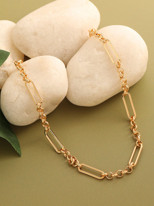 GOLD PLATED PARTY DESIGNER STONE LAYERED NECKLACE FOR WOMEN
