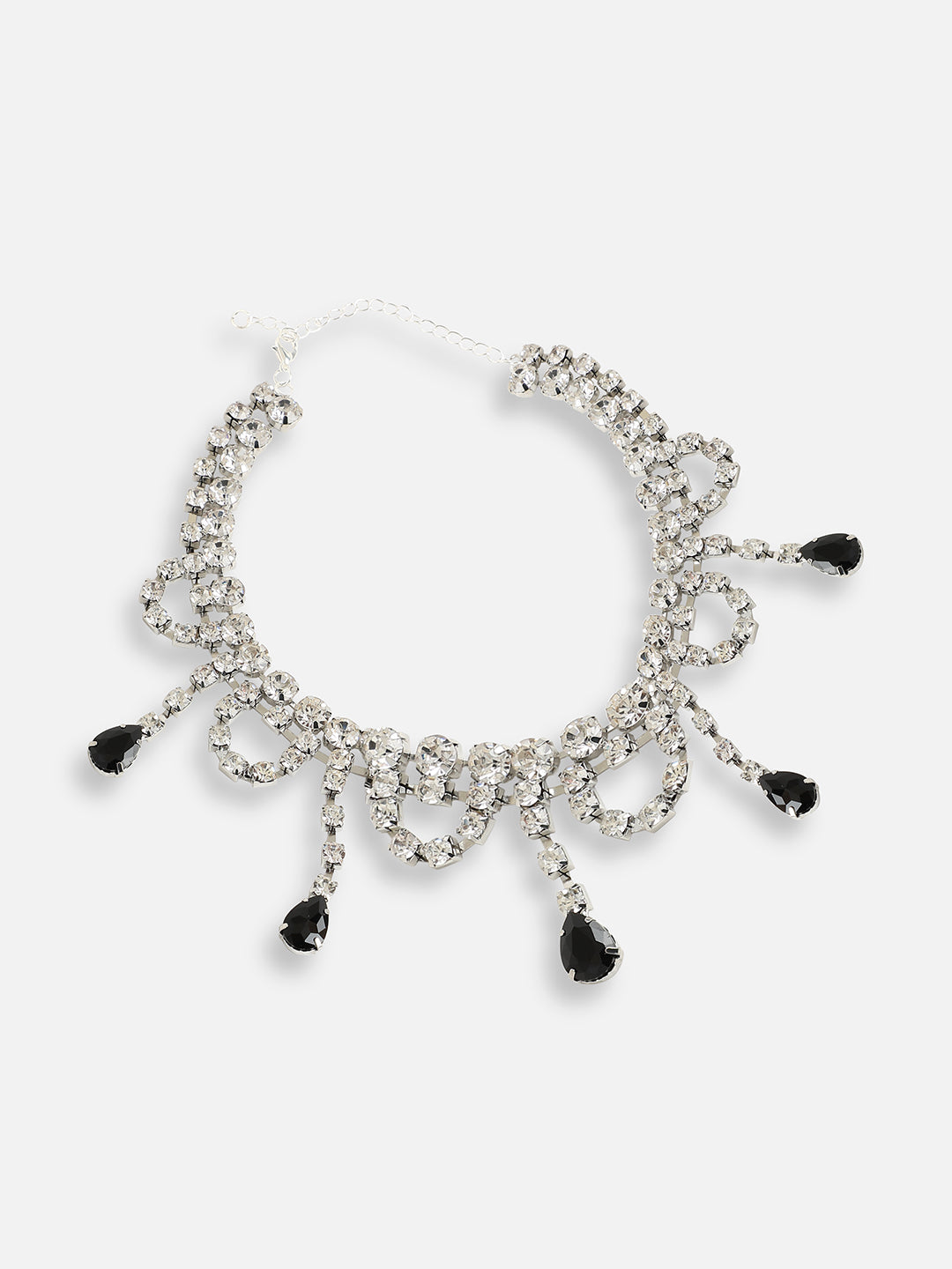 GOLD PLATED PARTY DESIGNER STONE STATEMENT NECKLACE FOR WOMEN