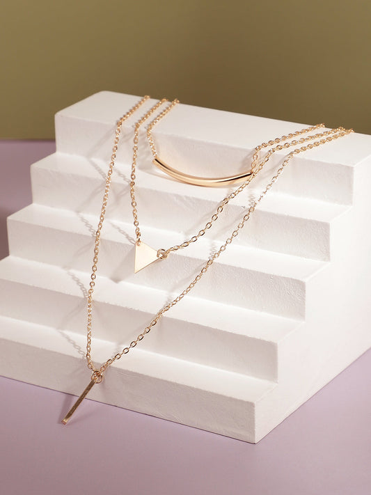 GOLD PLATED DESIGNER STONE PENDANT CHAIN