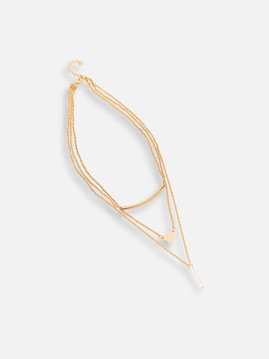 GOLD PLATED DESIGNER STONE PENDANT CHAIN