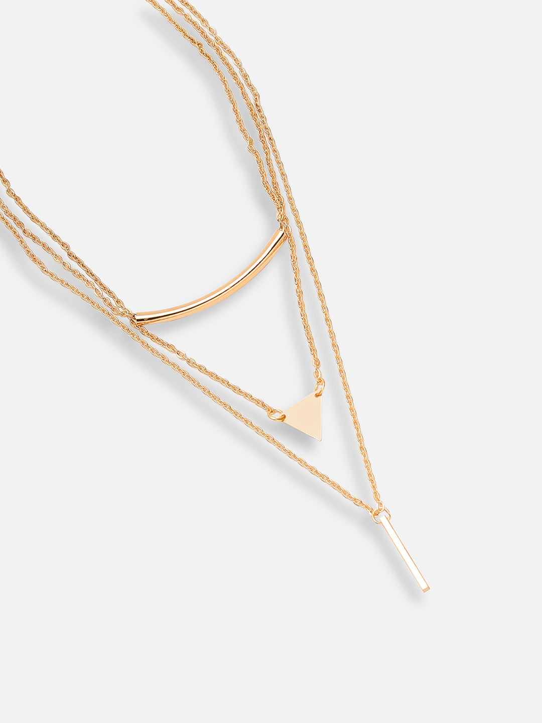 GOLD PLATED DESIGNER STONE PENDANT CHAIN